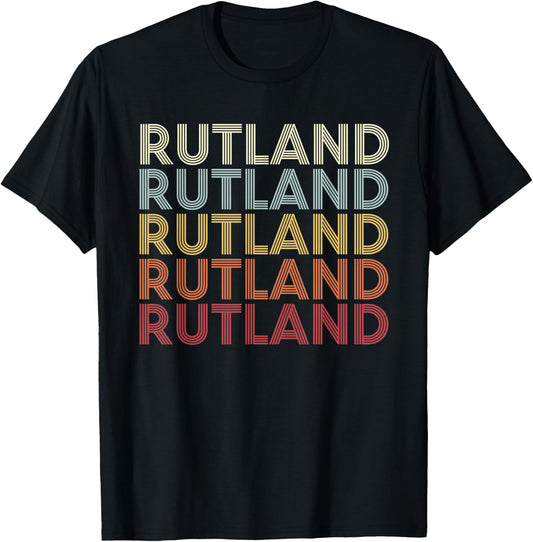 Rutland Vermont Rutland VT Retro Vintage Text T-Shirt - T-Shirt | Black
