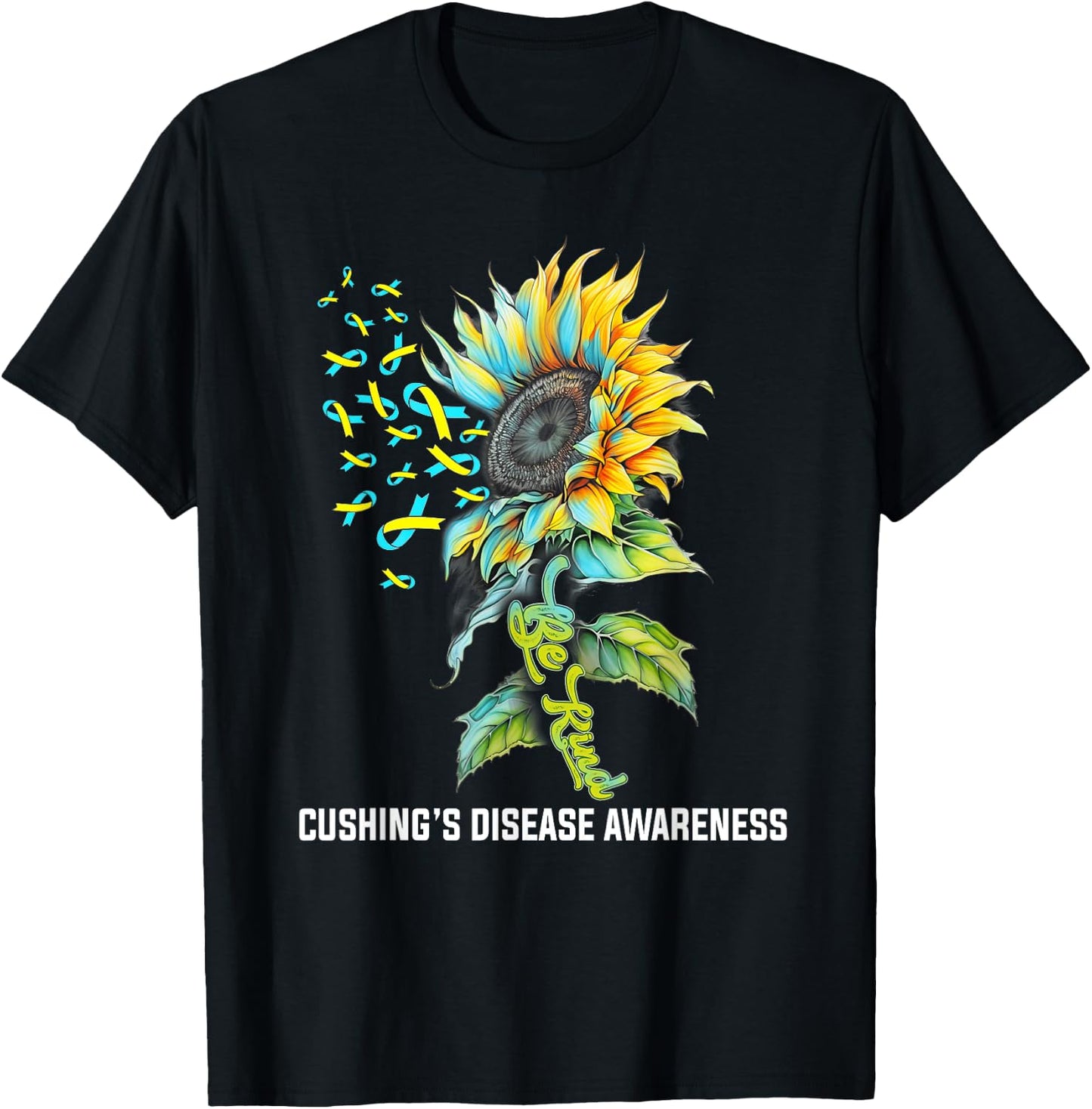 Be Kind Sunflower Cushing's Disease Awareness T-Shirt - T-Shirt | Black