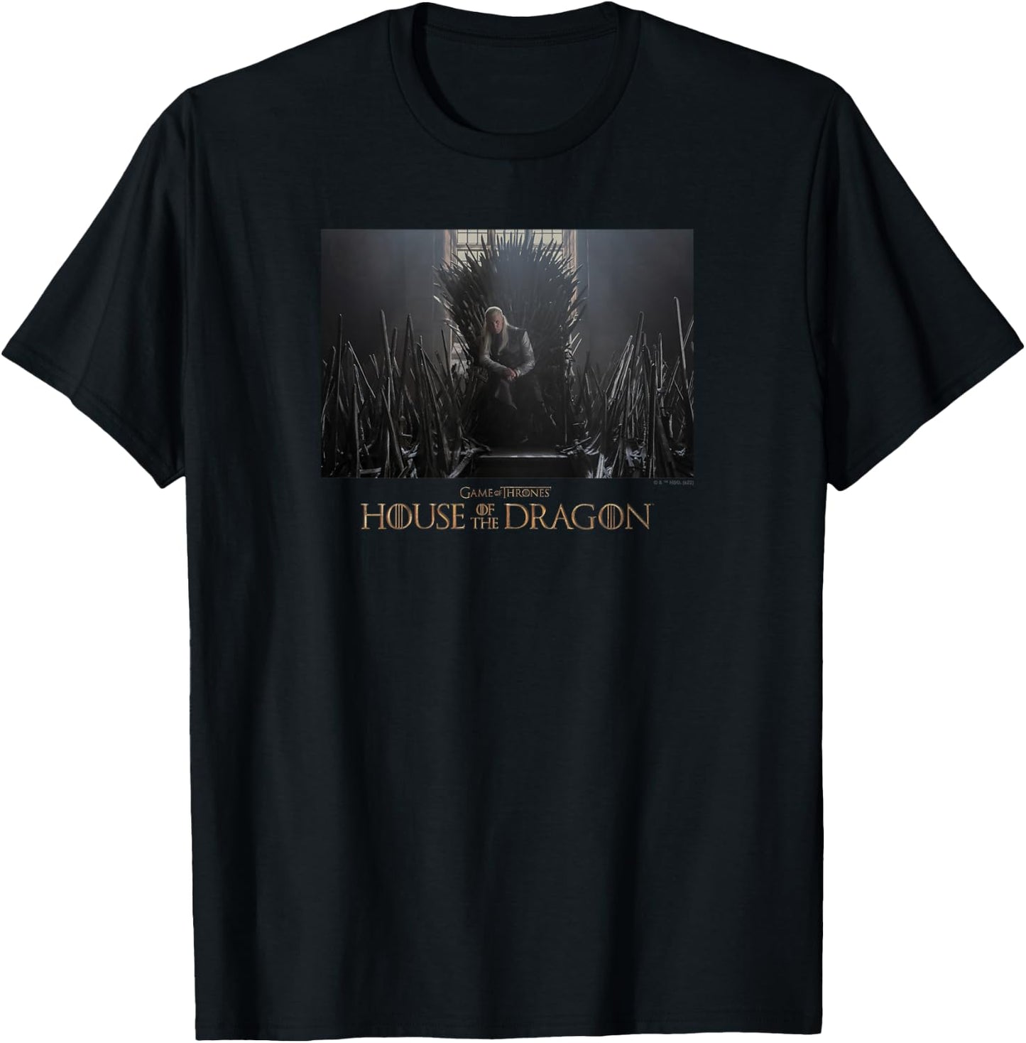 House of the Dragon Daemon Targaryen Iron Throne Poster T-Shirt - T-Shirt | Black