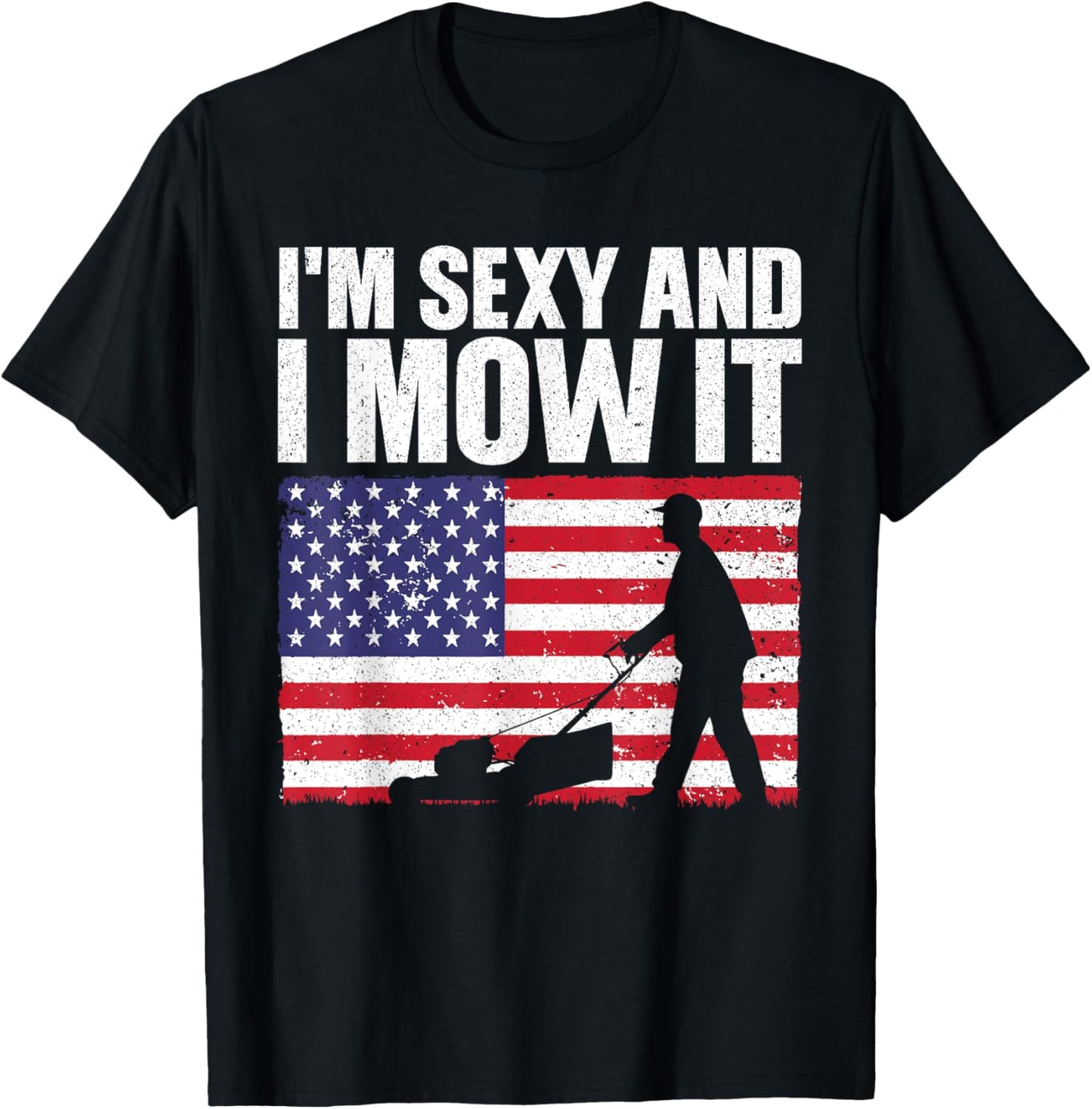 Cool Lawn Mower Women Mowing Landscaper 4th Of July T-Shirt - T-Shirt | Black