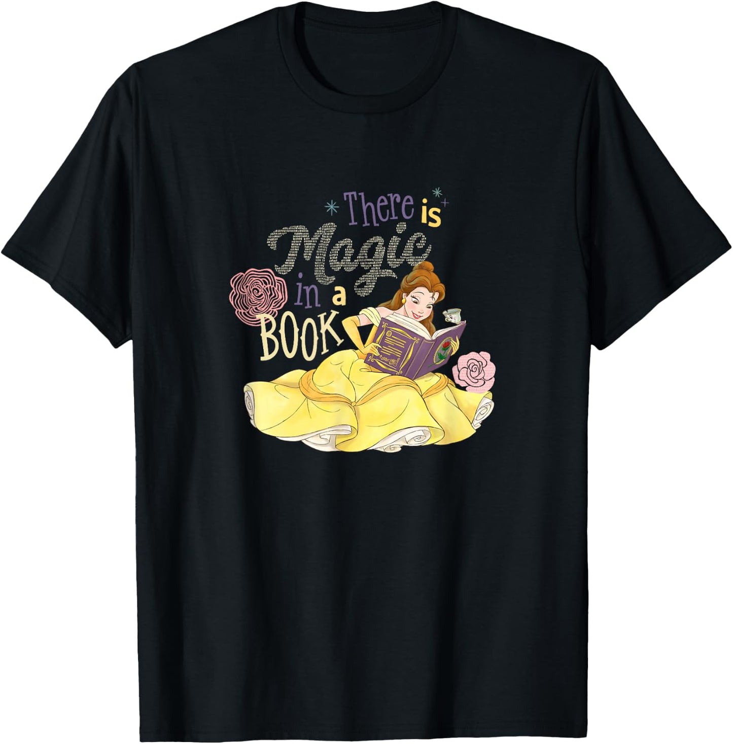 Disney Beauty and The Beast Belle There is Magic in A Book T-Shirt - T-Shirt | Black