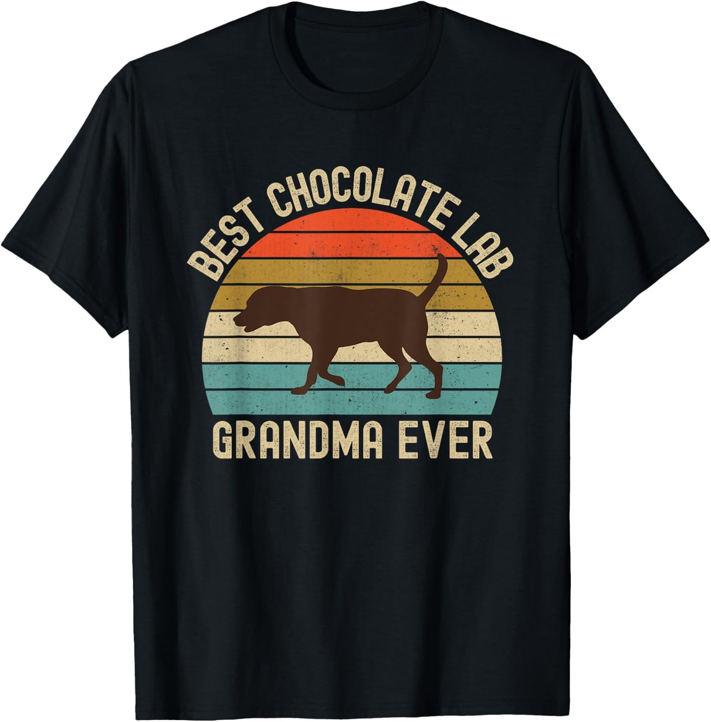 Best Chocolate Lab Grandma Ever Labrador Retriever Vintage T-Shirt - T-Shirt | Black