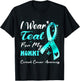 I Wear Teal For My Mommy Cervical Cancer Awareness T-Shirt - T-Shirt | Black