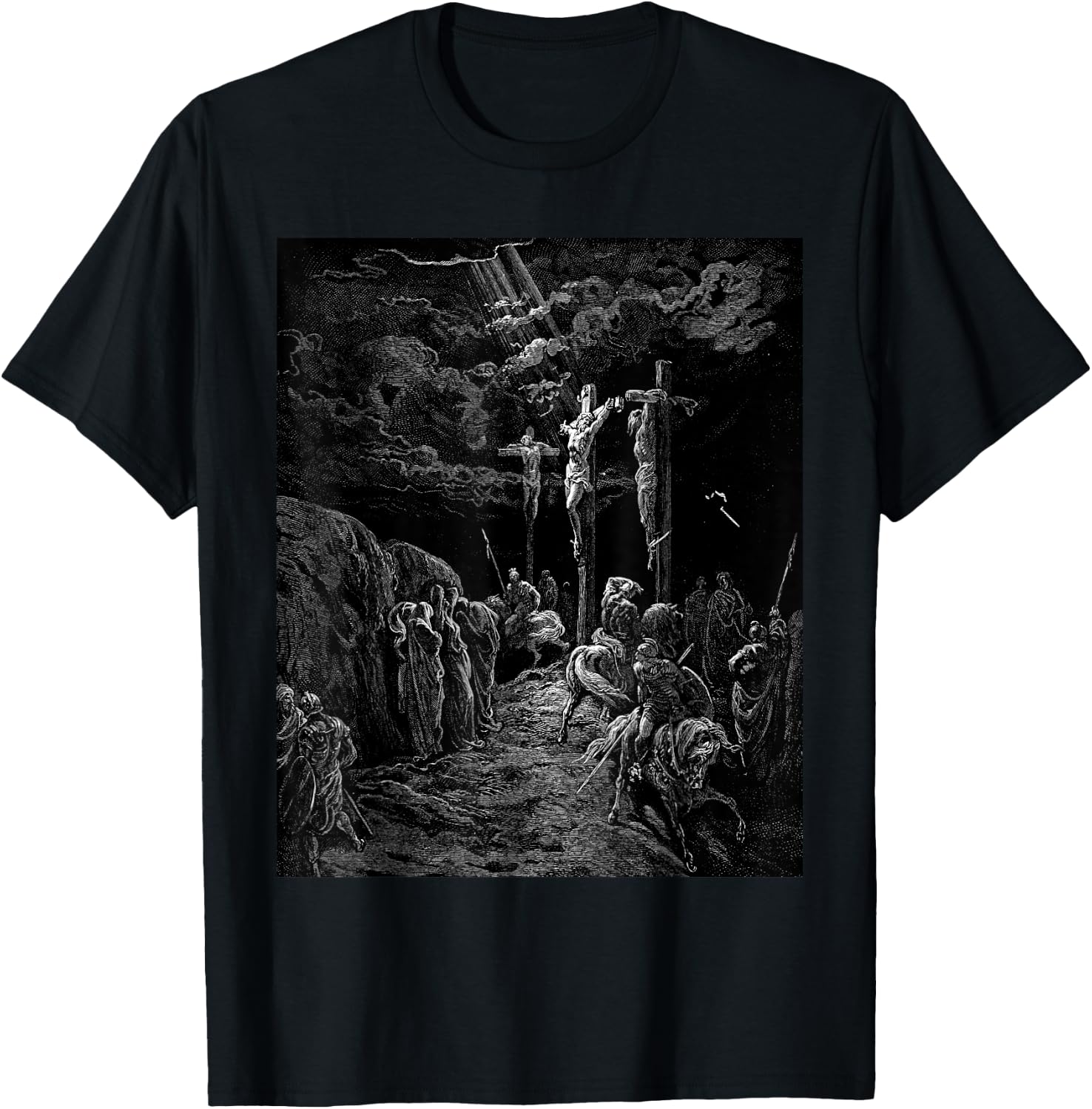 The Crucifixion of Jesus Gustave Dore Biblical Art T-Shirt - T-Shirt | Black