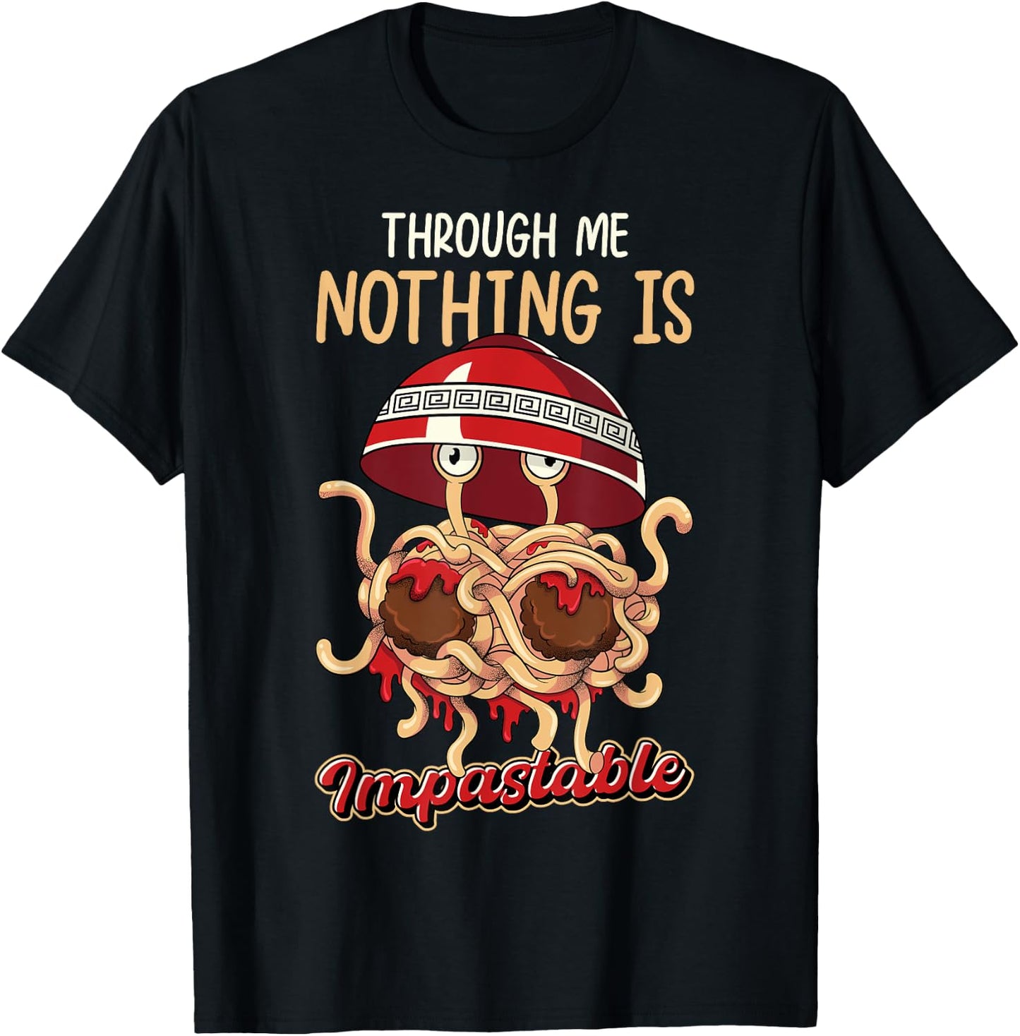 Flying Spaghetti Monster Pastafarian Pastafari FSM T-Shirt - T-Shirt | Black