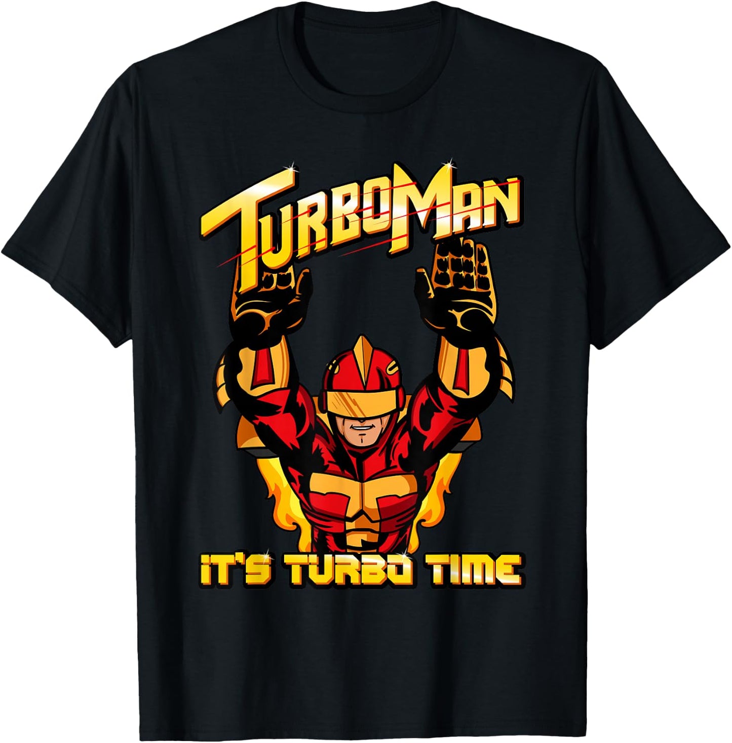 Turbo Man - It's Turbo Time T-Shirt - T-Shirt | Black