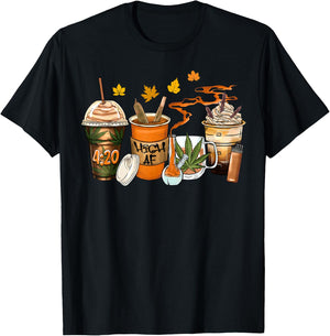 420 Marijuana Thanksgiving Weed Bong Pipe Pumpkin Spice Fall T-Shirt - T-Shirt | Black