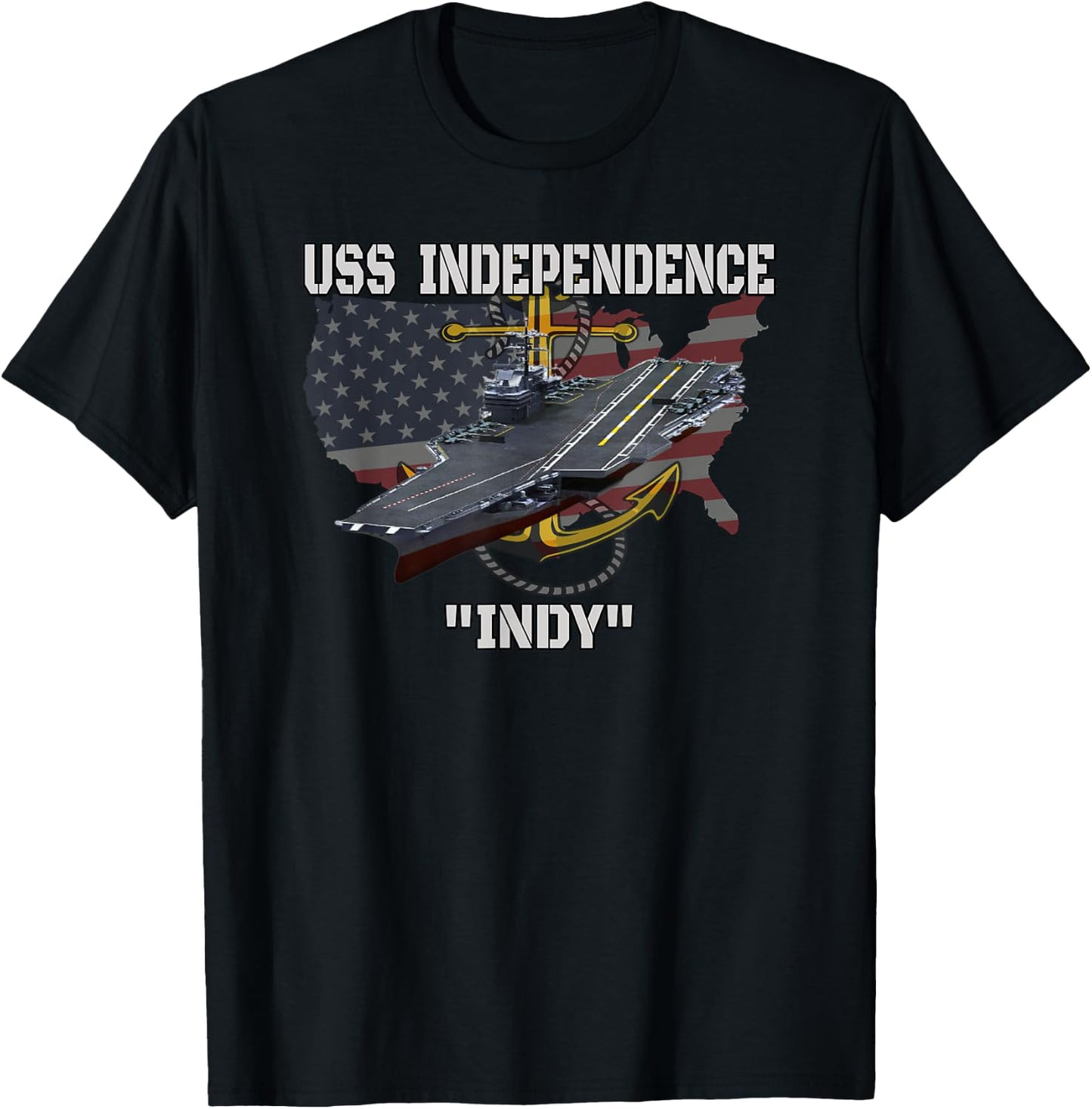Aircraft Carrier USS Independence CV-62 CVA-62 Veterans Day T-Shirt - T-Shirt | Black