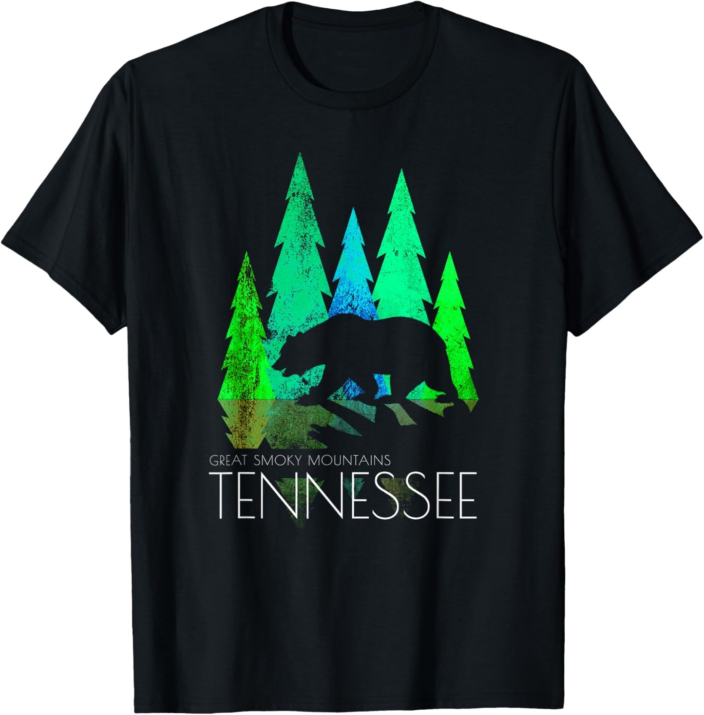 Great Smoky Mountains - Tennessee - Black Bear Tennessee T-Shirt - T-Shirt | Black
