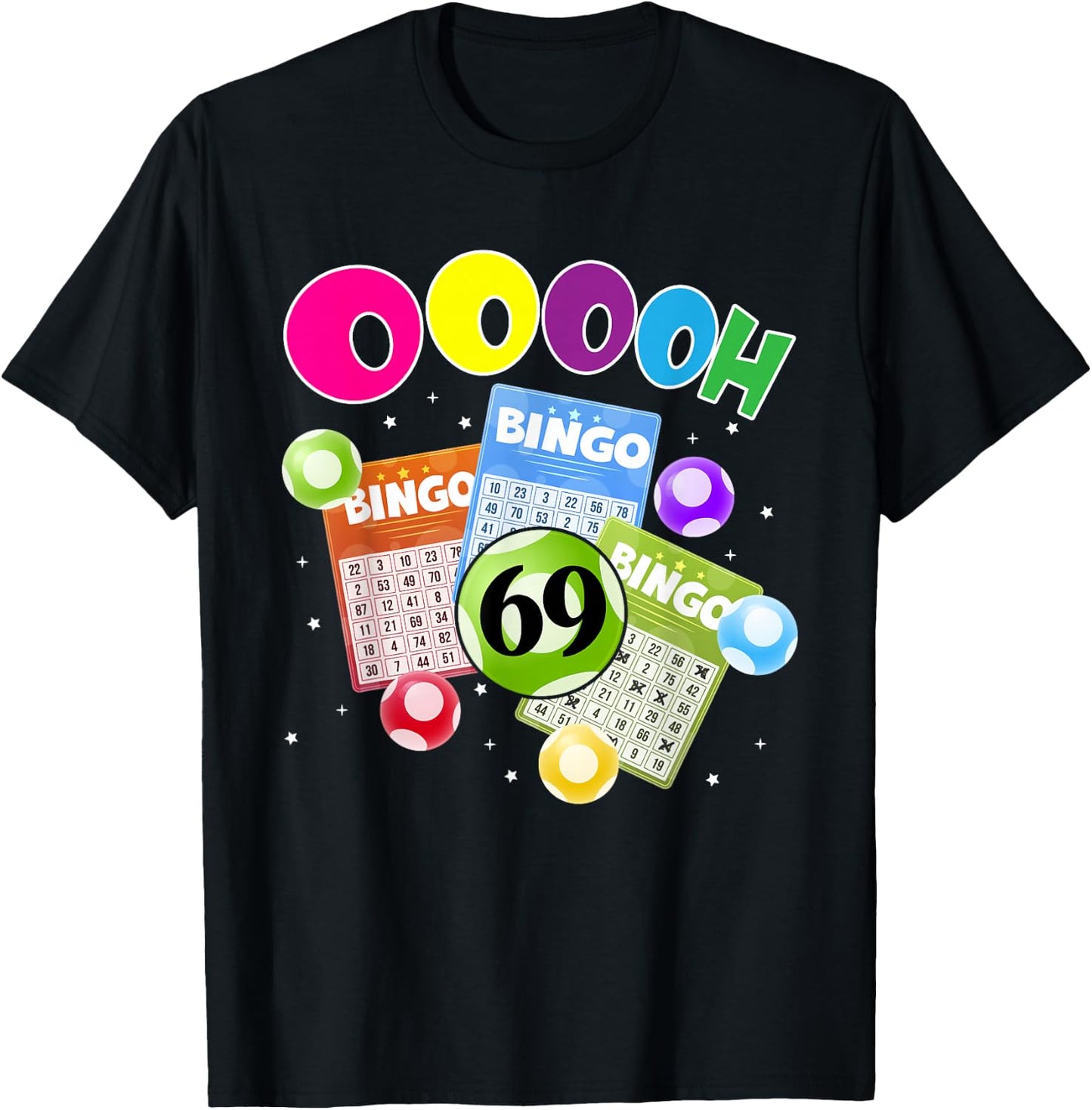 OOOOH Bingo Bingo Bingo 69 Winning Bingo Design T-Shirt - T-Shirt | Black