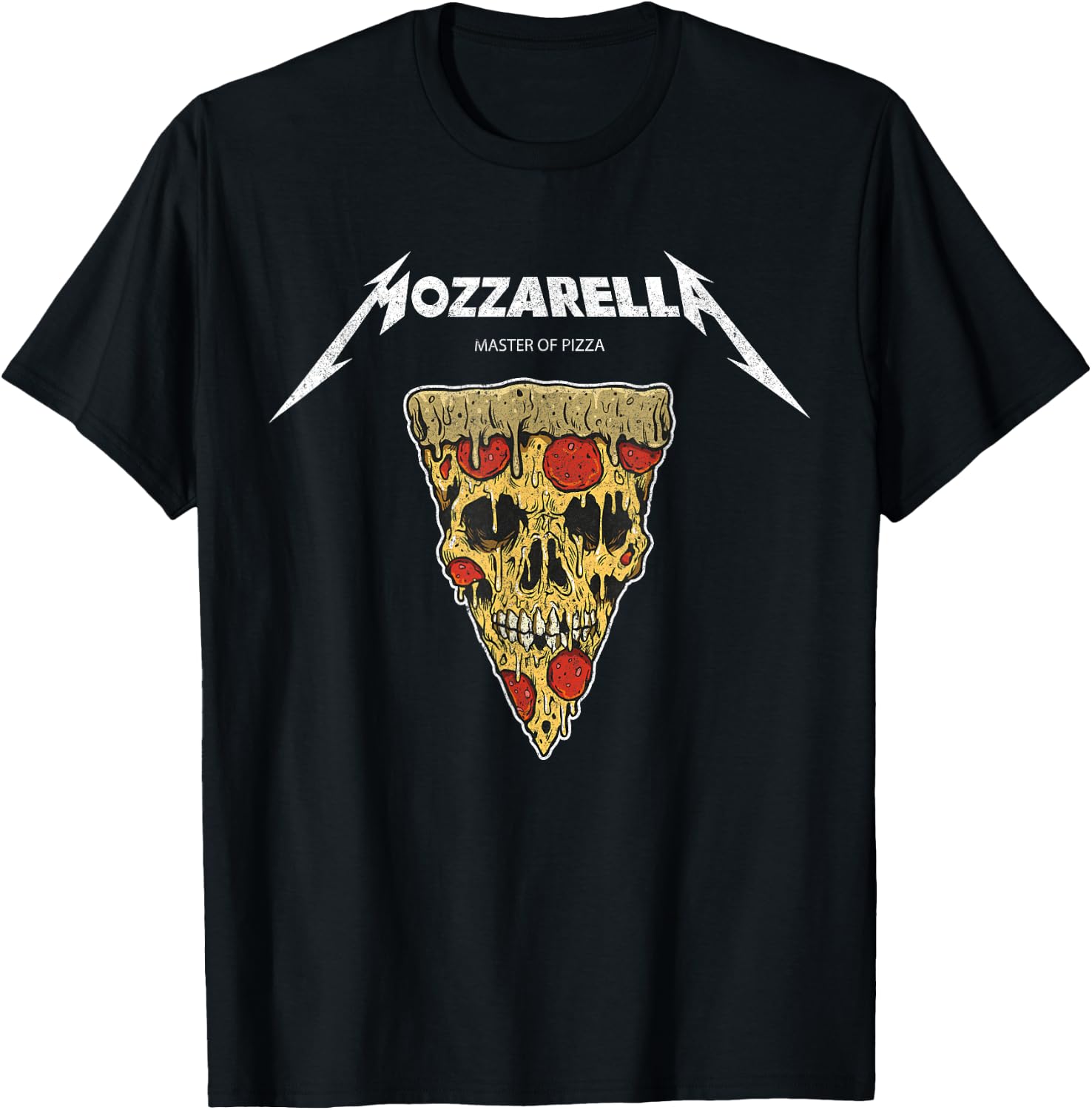 Mozzarella Masters of Pizza Foodie Chef, Baker, Cook. T-Shirt - T-Shirt | Black