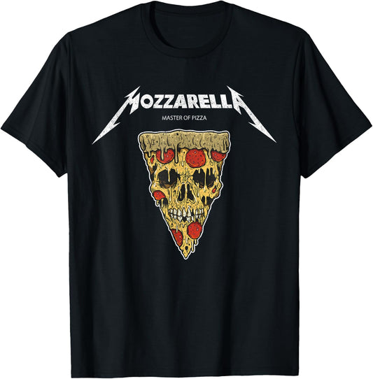 Mozzarella Masters of Pizza Foodie Chef, Baker, Cook. T-Shirt - T-Shirt | Black