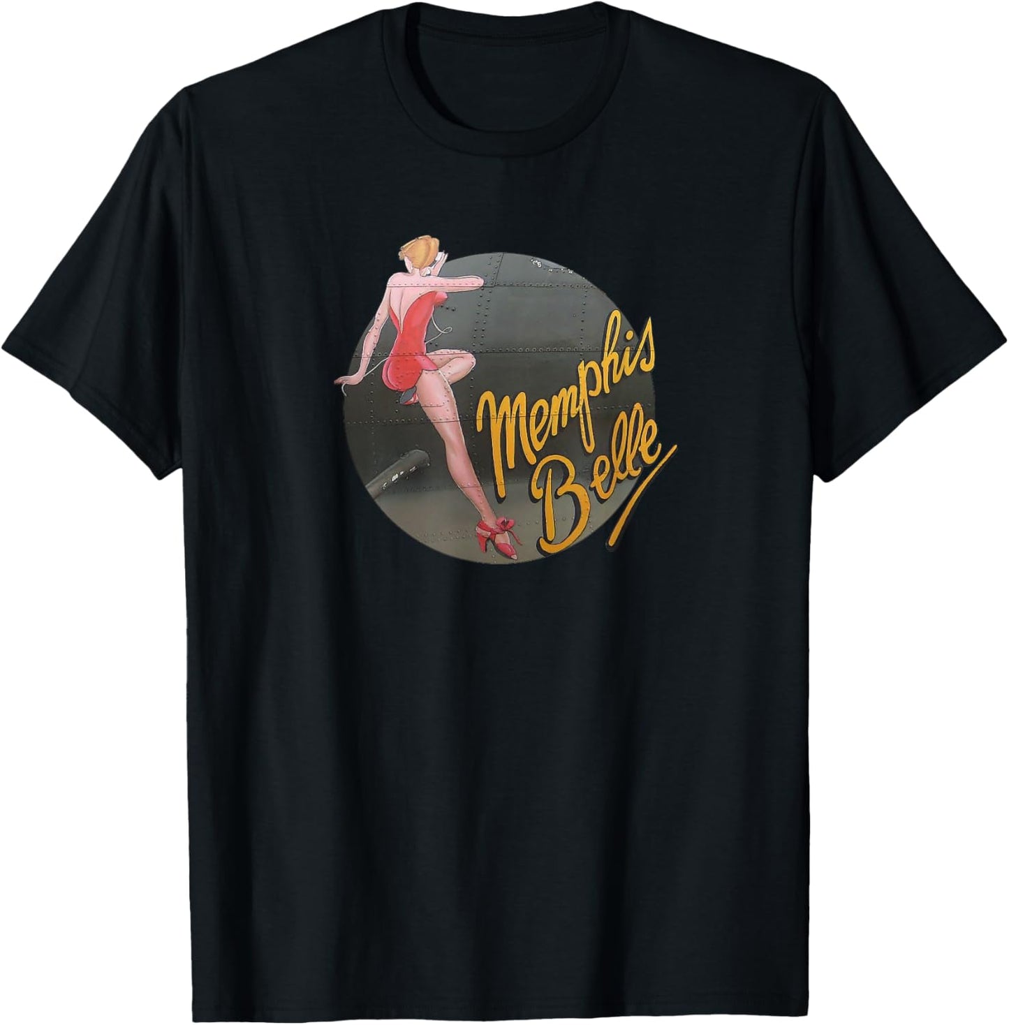 Pinup Girl WW2 B-17 Flying Fortress Memphis Belle T-Shirt - T-Shirt | Black