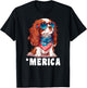 Retro 'Merica Cavalier Spaniel dog Dad Mom 4th of July Kids Men T-Shirt - T-Shirt | Black