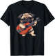 Pug Playing Guitar Cute Pug Electric Bass Guitar Player T-Shirt - T-Shirt | Black