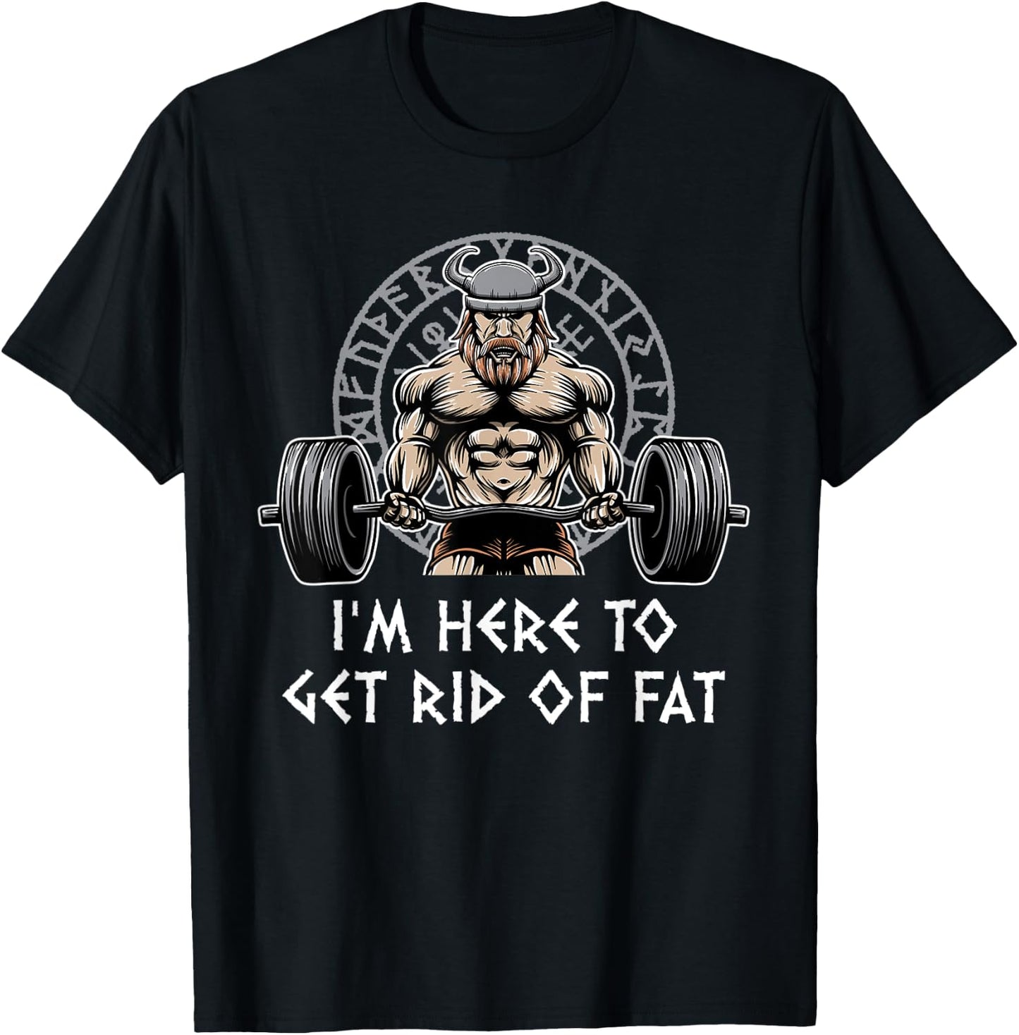 Here to Get Rid of Fat Funny Workout Humor Gym Chubby T-Shirt - T-Shirt | Black