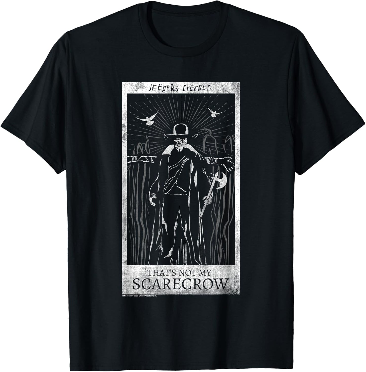 Jeepers Creepers Halloween Not My Scarecrow Retro Tarot Card T-Shirt - T-Shirt | Black