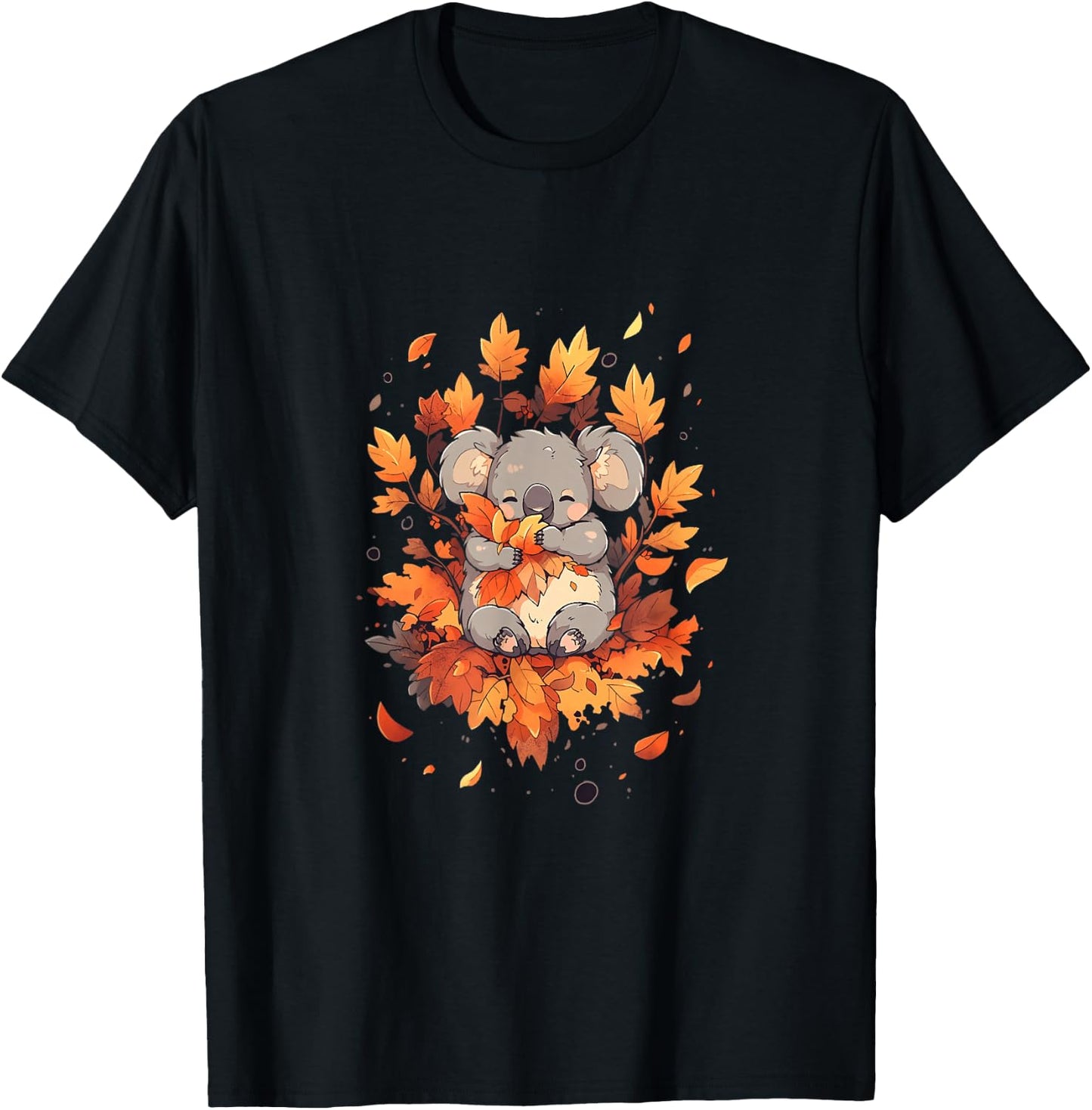 Koala Autumn Season Autumn Leaves Thanksgiving T-Shirt - T-Shirt | Black