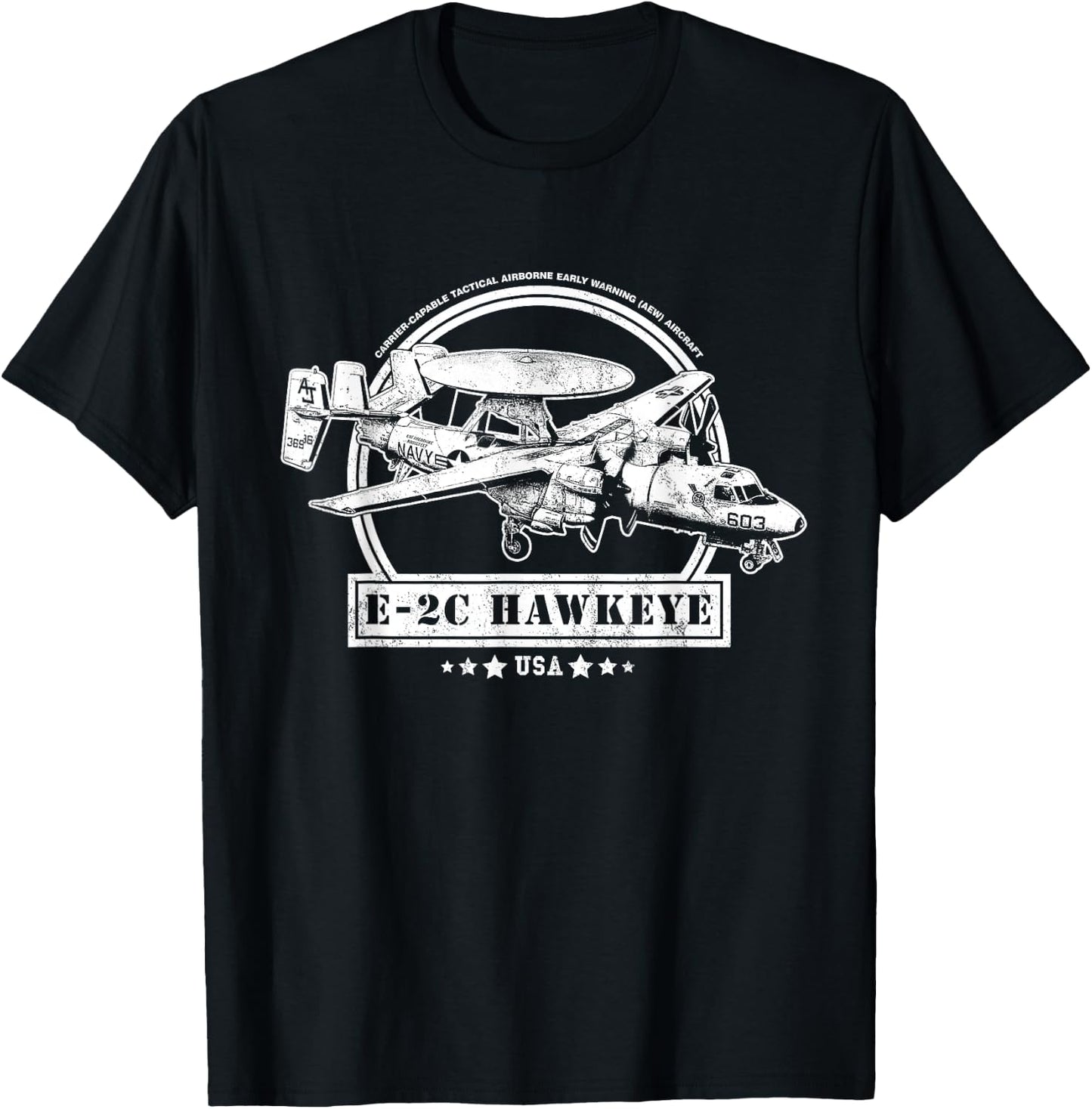 E-2 Hawkeye Aircraft T-Shirt - T-Shirt | Black
