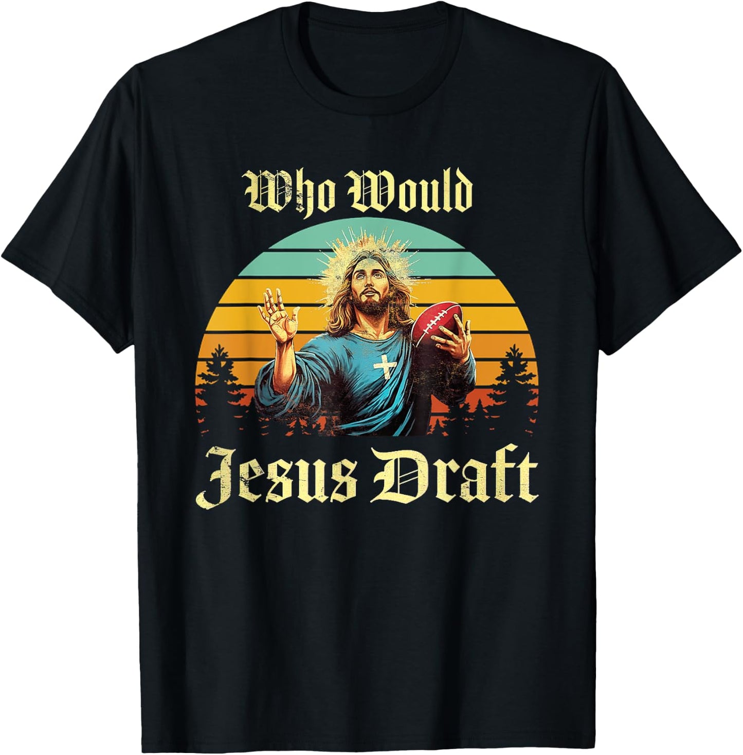 Who Would Jesus Draft Vintage T-Shirt - T-Shirt | Black
