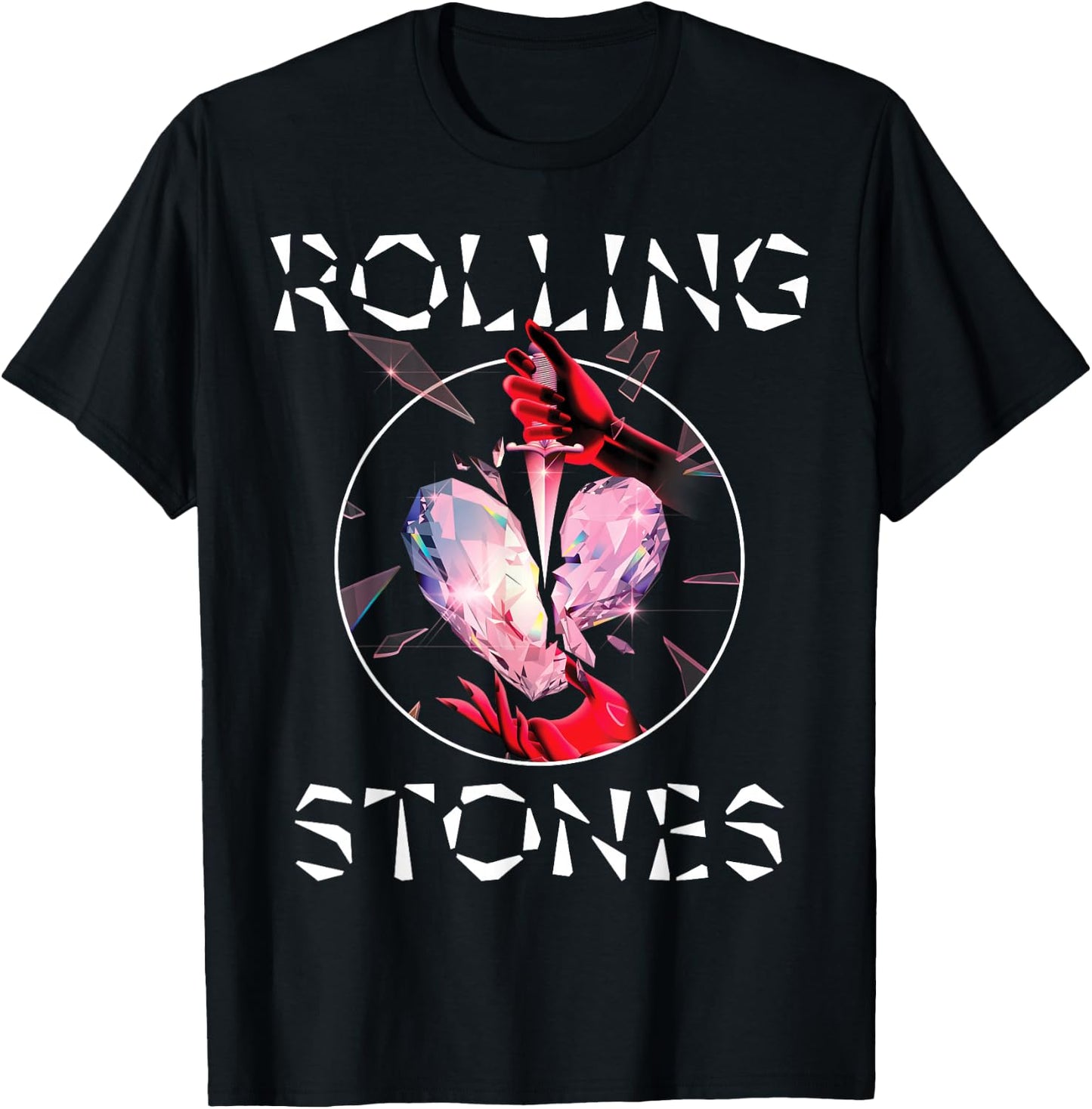 Official The Rolling Stones HD Prism Heart T-Shirt - T-Shirt | Black