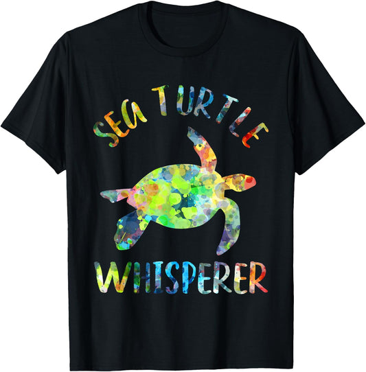 Sea Turtle Whisperer Sea Turtle Lover Funny Sea Turtle Quote T-Shirt - T-Shirt | Black