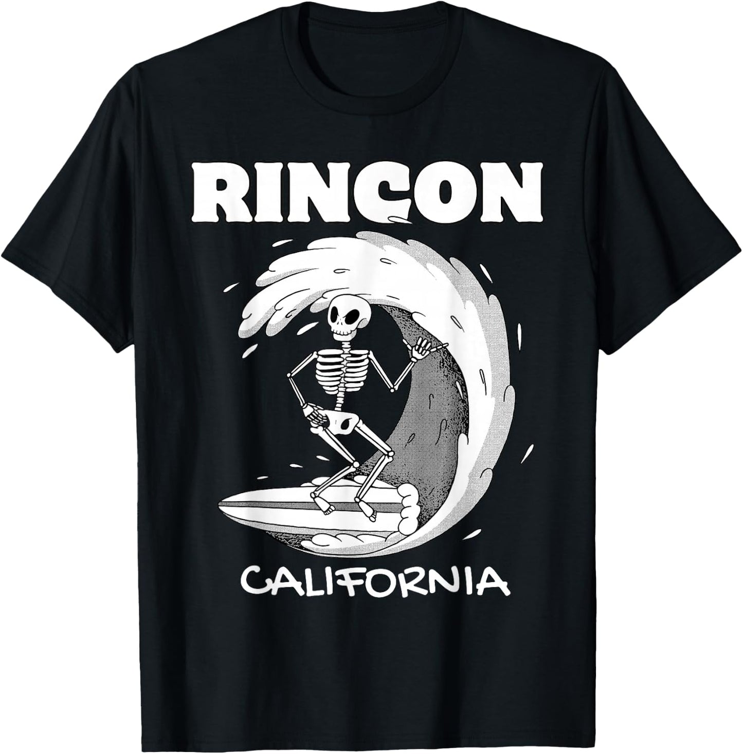 RINCON CALIFORNIA Surf Vintage Retro Surfing T-Shirt - T-Shirt | Black