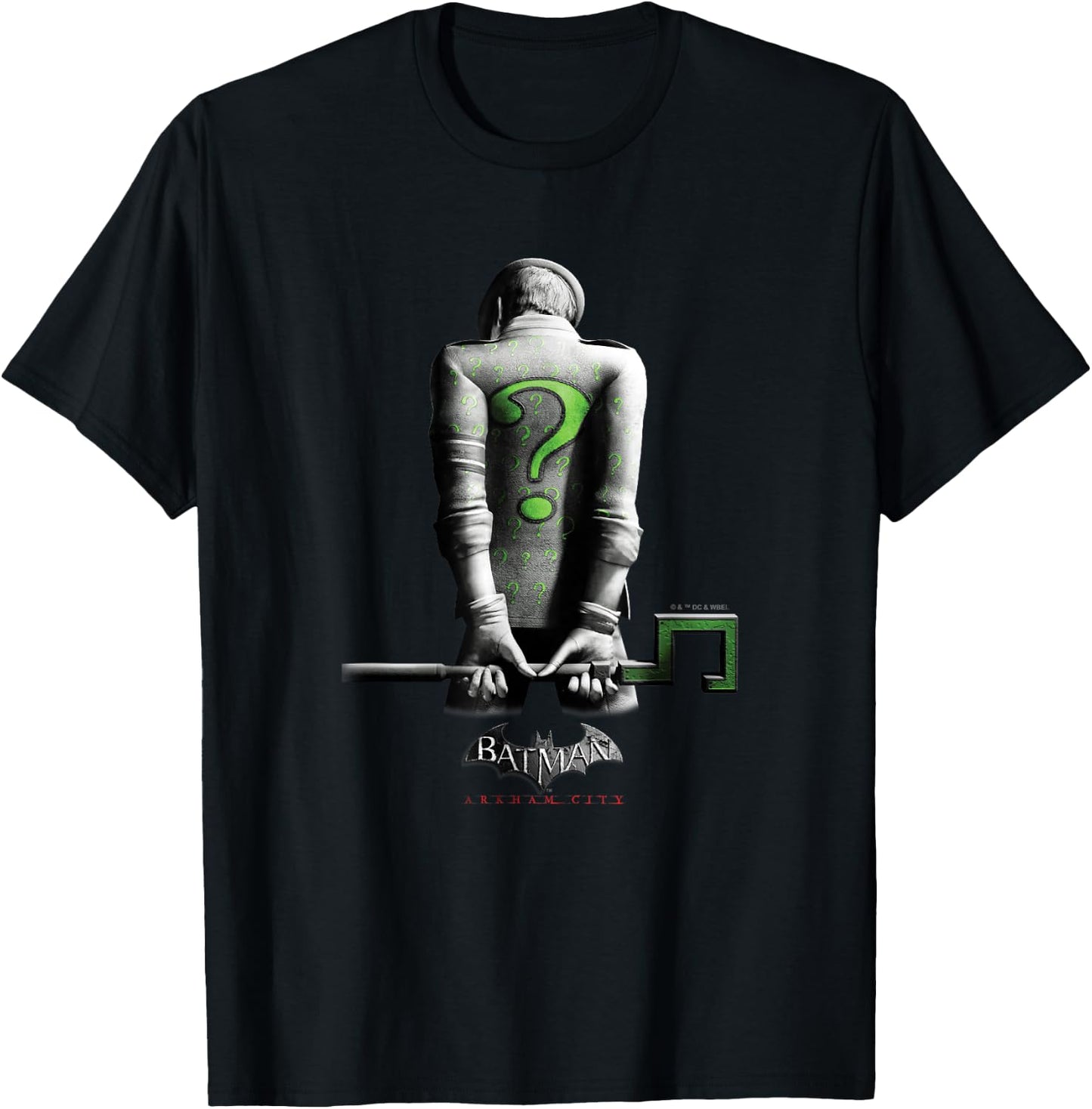 Batman: Arkham City The Riddler Villainous Distressed Poster T-Shirt - T-Shirt | Black