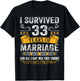 33rd Wedding Anniversary shirt Couples Husband Wife 33 Years T-Shirt - T-Shirt | Black