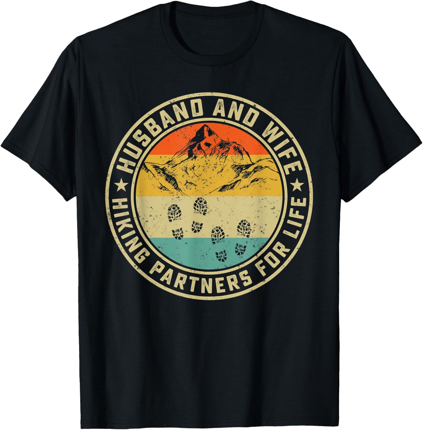 Husband And Wife Hiking Partners For Life Traveling Sweet T-Shirt - T-Shirt | Black
