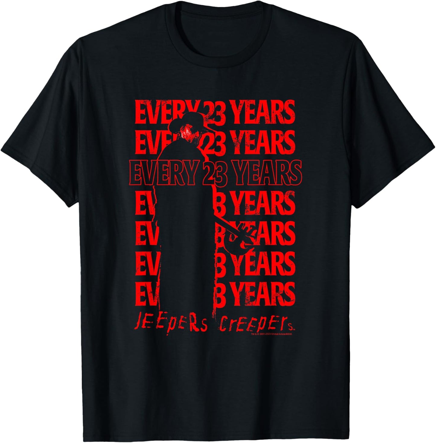 Jeepers Creepers Halloween Every 23 Years Red Vintage Stack T-Shirt - T-Shirt | Black