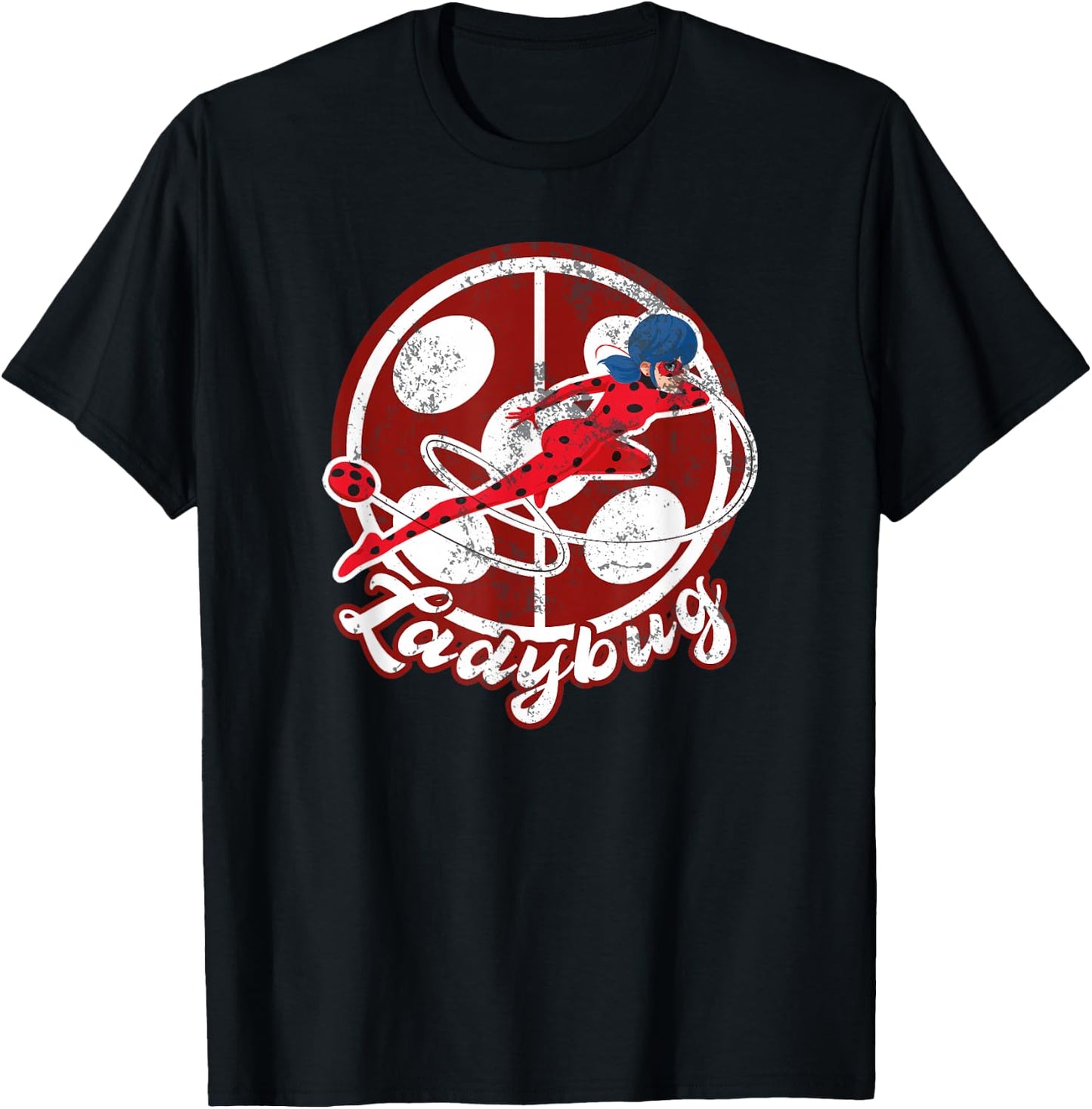 Miraculous Ladybug Vintage Collection with Ladybug icon T-Shirt - T-Shirt | Black