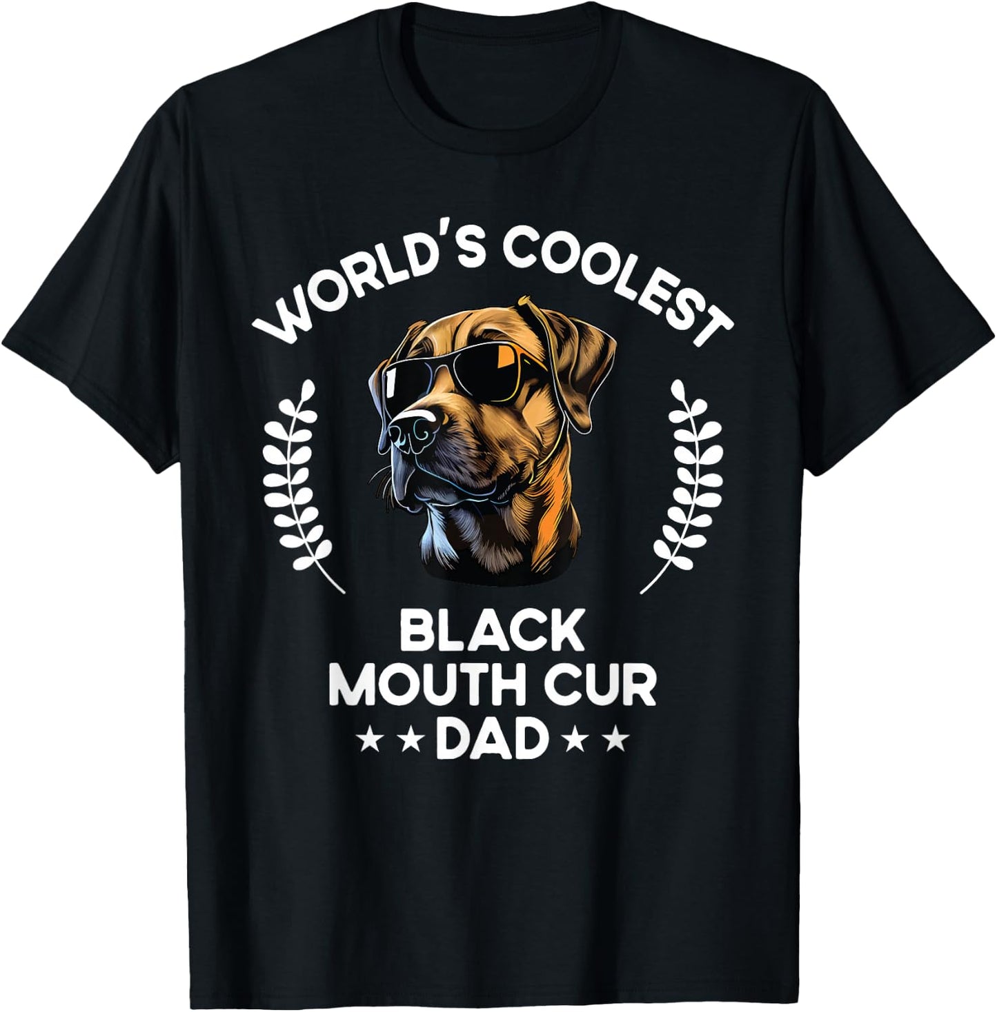 World's Coolest Dog Dad Papa - Men Black Mouth Cur T-Shirt - T-Shirt | Black
