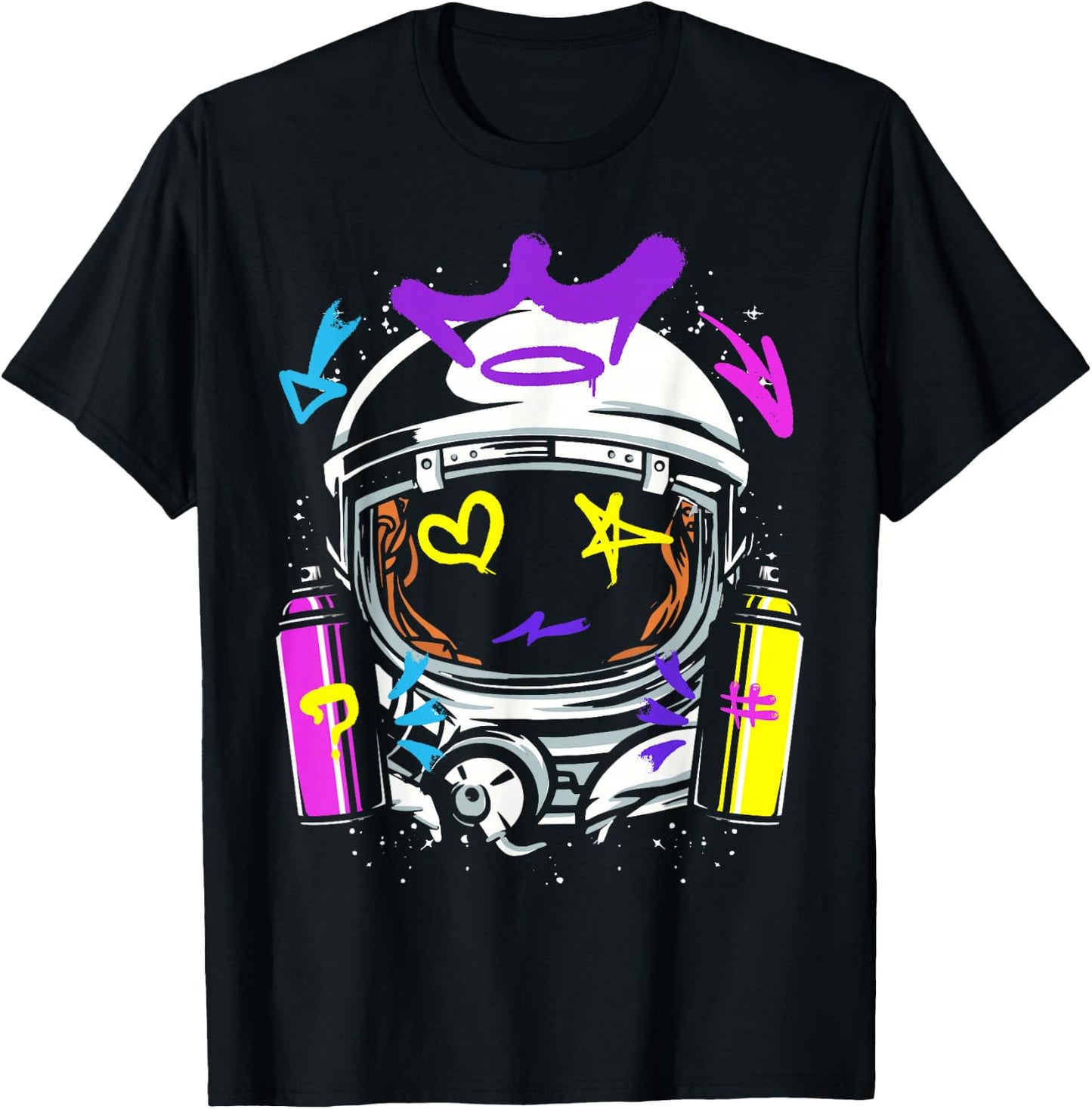 Graffiti Astronaut Spray Paint Street Art Drawing Artist T-Shirt - T-Shirt | Black
