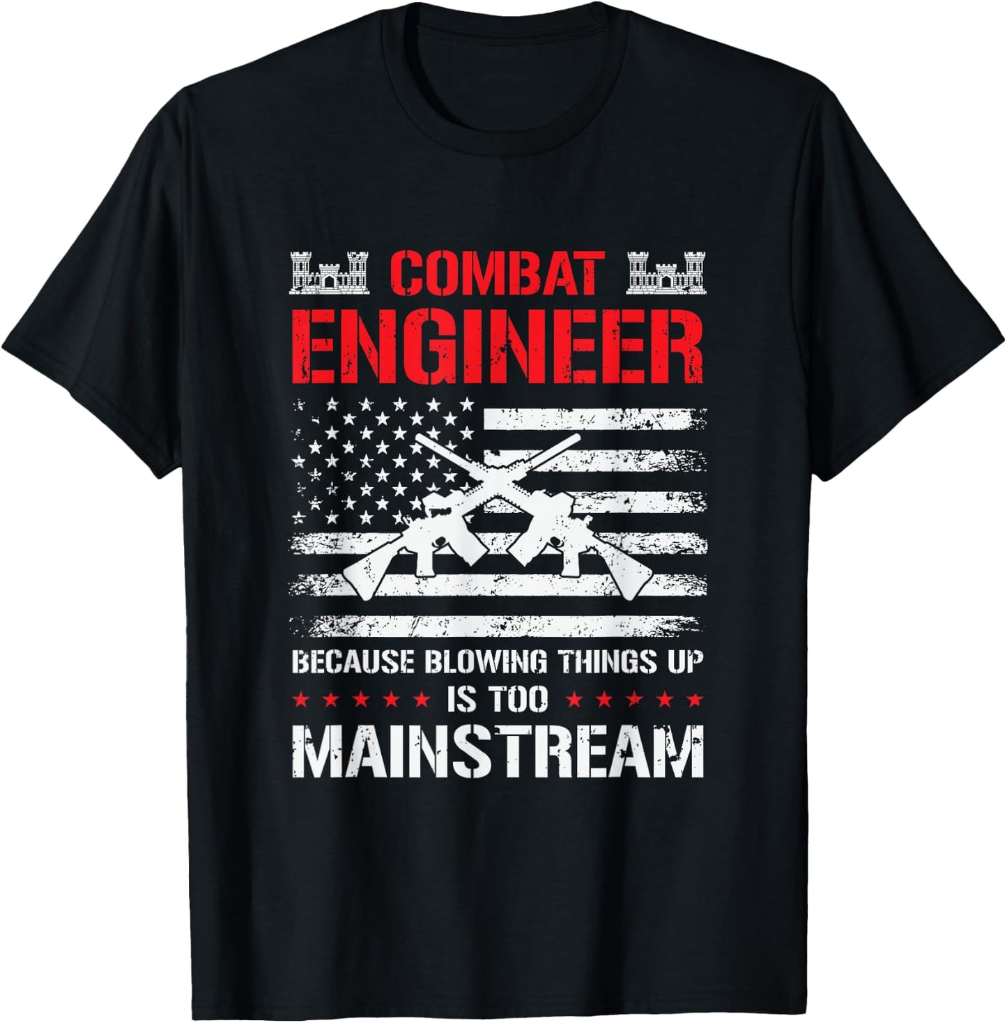 Combat Engineer Engineering Army U.S. Military Army Combat T-Shirt - T-Shirt | Black