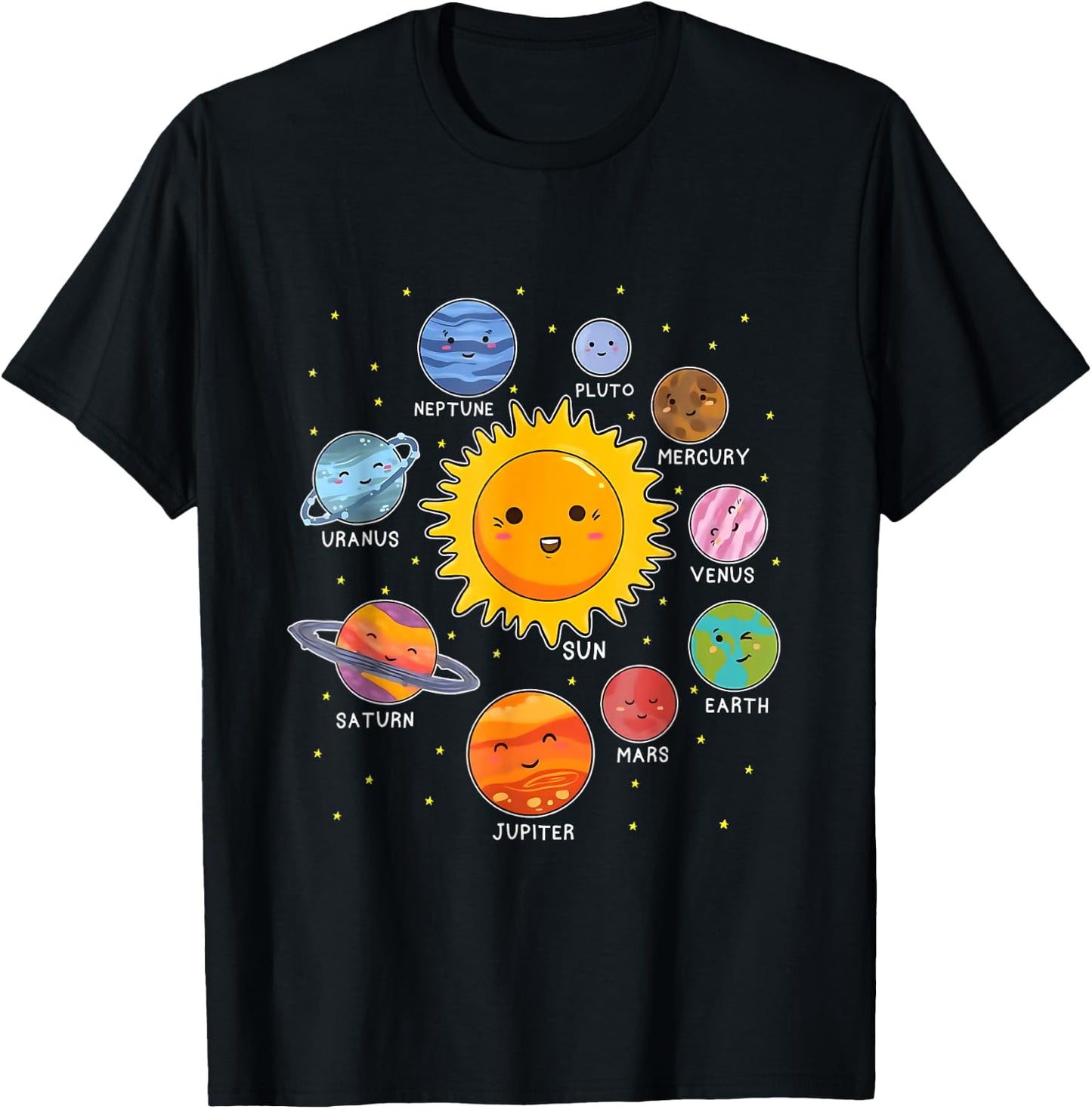 Solar ystem shirt for girls, solar system shirt T-Shirt - T-Shirt | Black