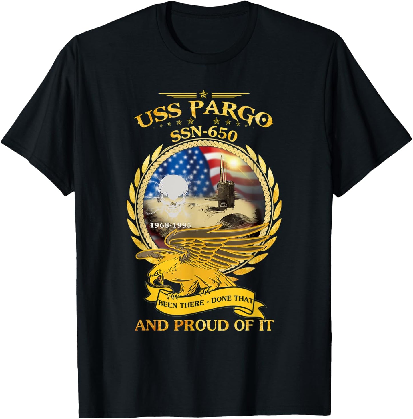 USS Pargo (SSN-650) 1968-1995 T-Shirt - T-Shirt | Black