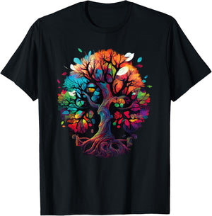 Moon Phases Tree of Life T-Shirt - T-Shirt | Black