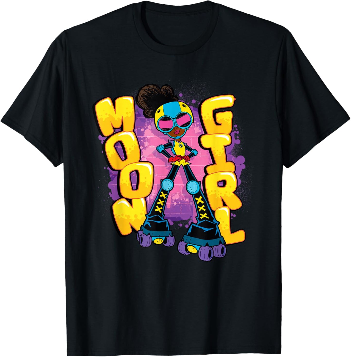 Marvel Moon Girl and Devil Dinosaur Name Street Art Style T-Shirt - T-Shirt | Black