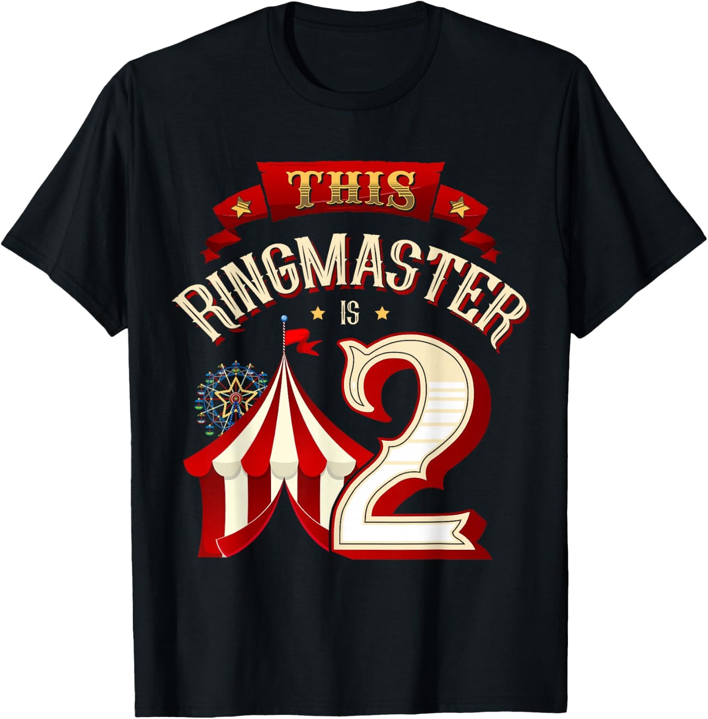 This Ringmaster is 2 Years Old Kid 2nd Birthday Boy Carnival T-Shirt - T-Shirt | Black