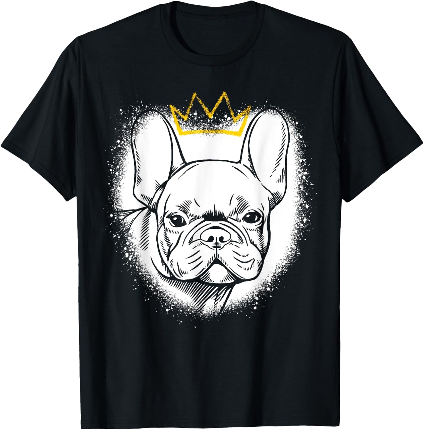 French Bulldog with Crown T-Shirt - T-Shirt | Black