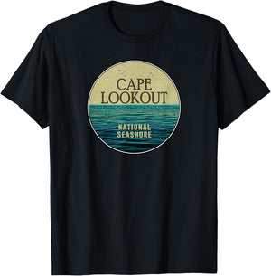 Cape Lookout National Seashore Ocean Birds T-Shirt - T-Shirt | Black