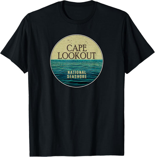 Cape Lookout National Seashore Ocean Birds T-Shirt - T-Shirt | Black