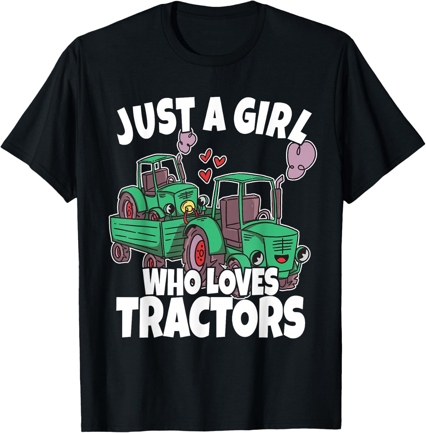 Just A Girl Who Loves Tractors Kids Girls Toddler T-Shirt - T-Shirt | Black