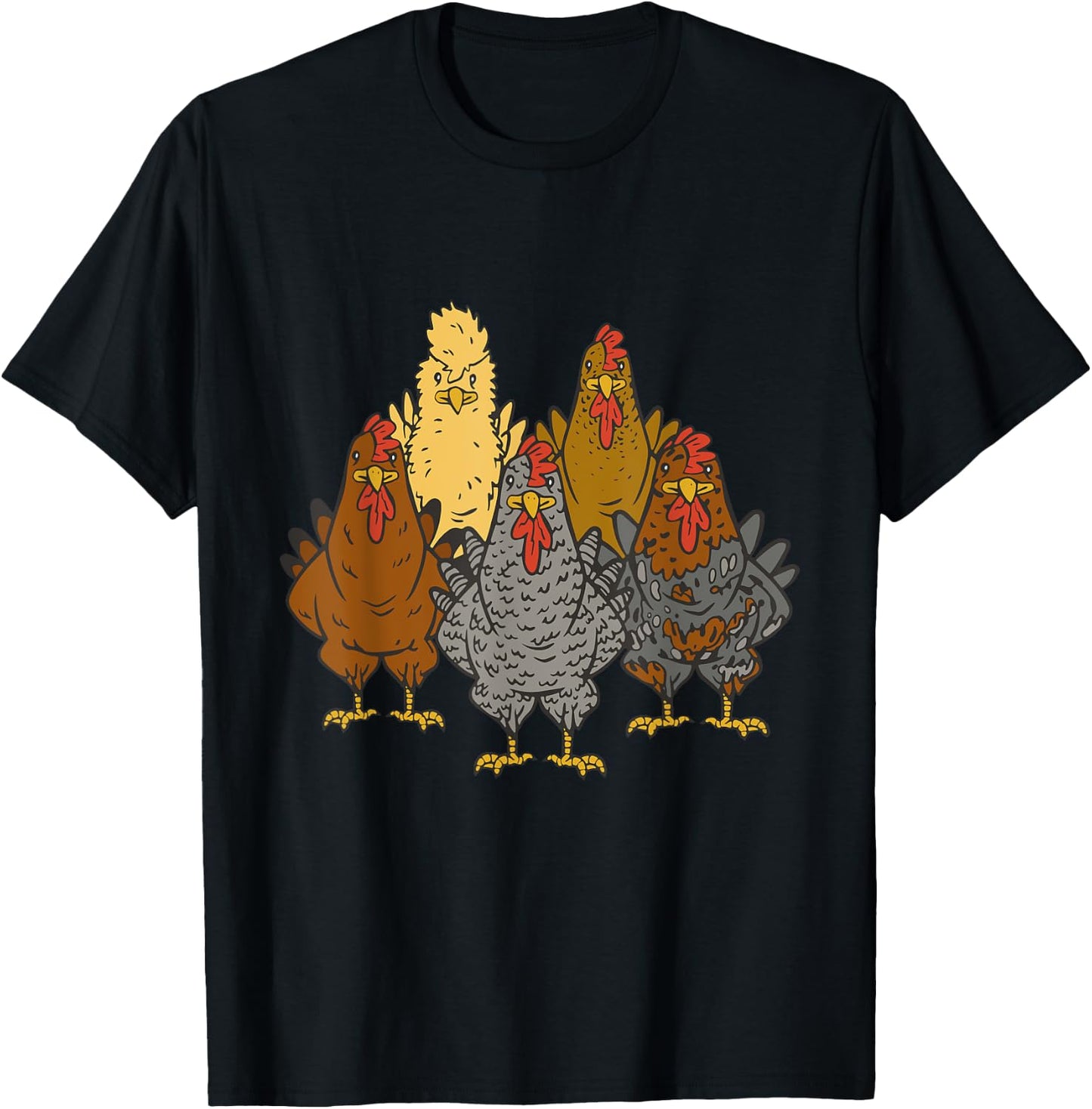 Chicken Animal Print Farm Chicken T-Shirt - T-Shirt | Black