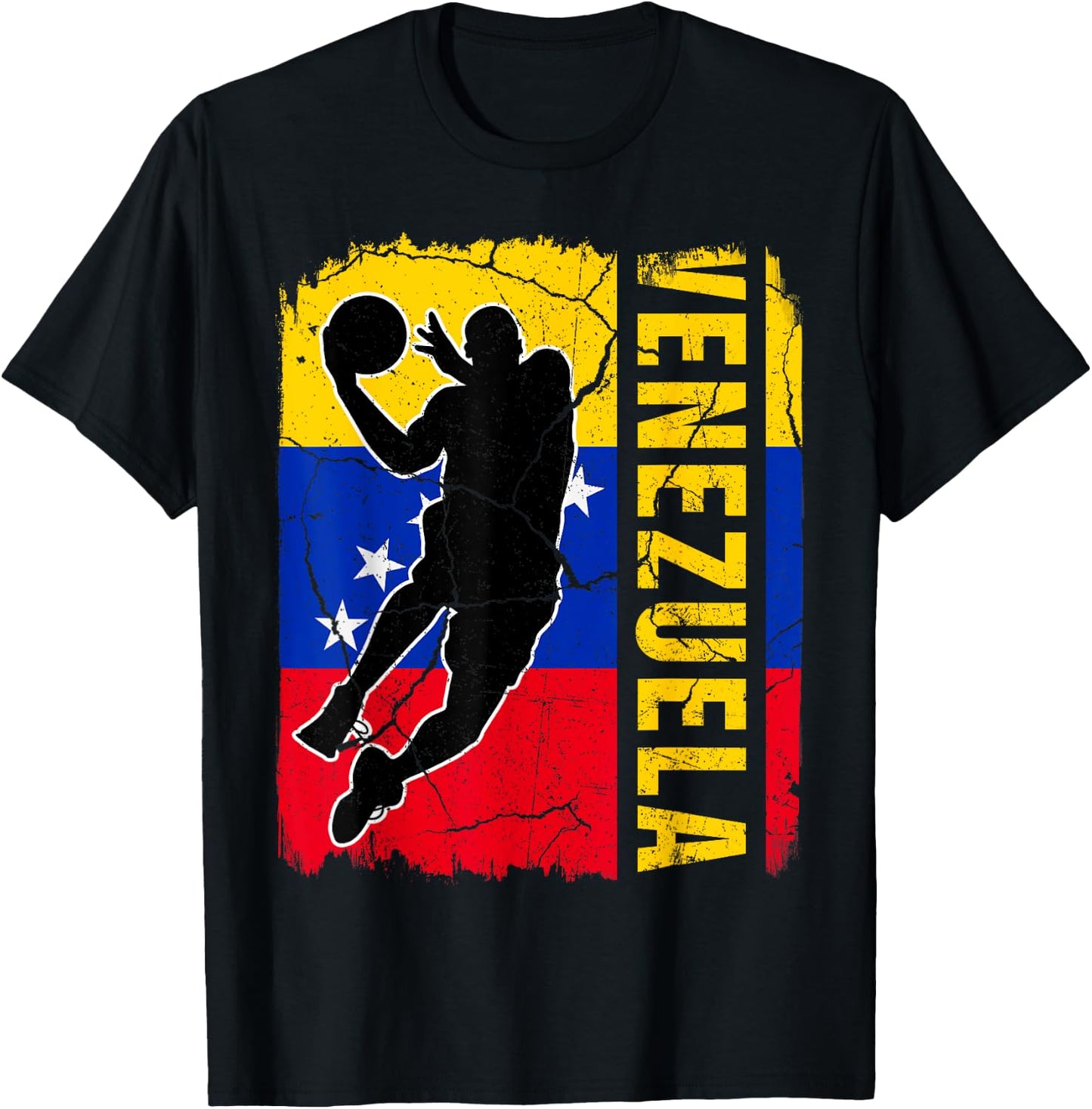 Venezuelan Basketball Player Venezuela Flag Basketball Fans T-Shirt - T-Shirt | Black