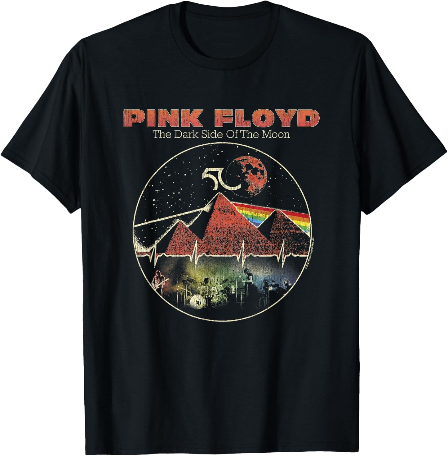 Pink Floyd Vintage Pyramids T-Shirt - T-Shirt | Black