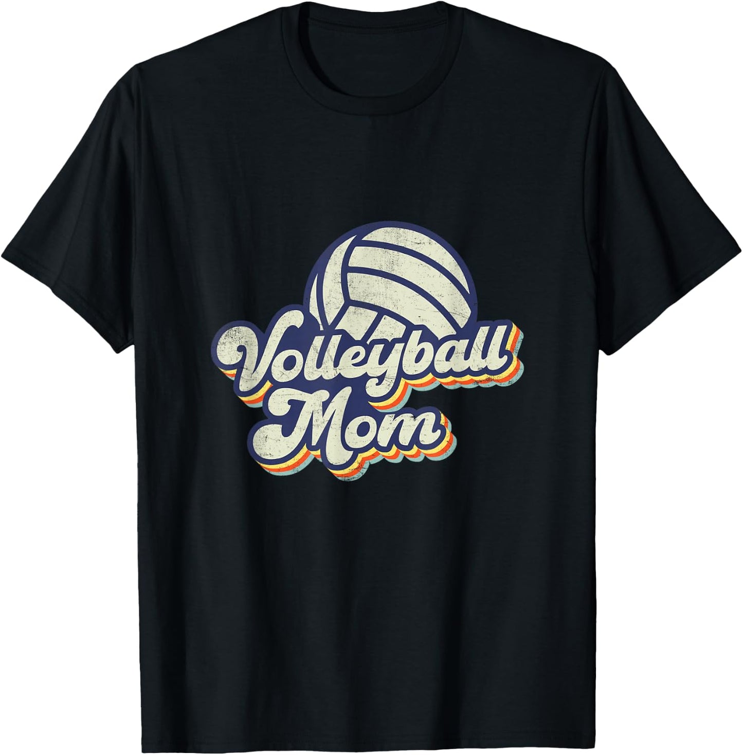 Volleyball Mom Mama Mother's Day Vintage Retro Funny Women T-Shirt - T-Shirt | Black