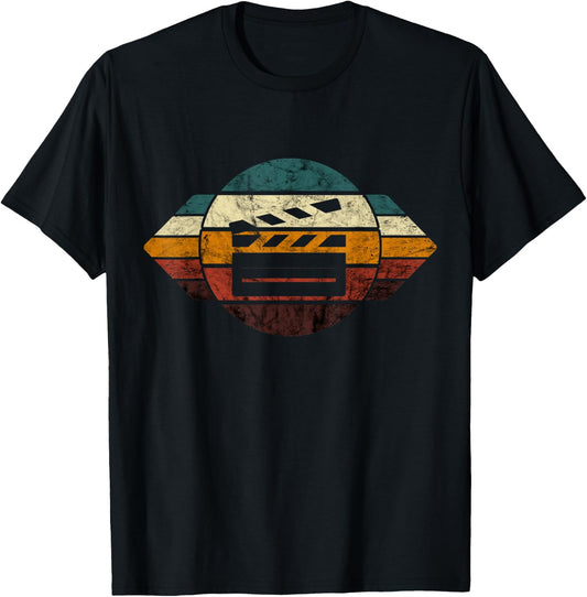 Filmmaker Clapboard Filmmaking Retro Cinematography Vintage T-Shirt - T-Shirt | Black