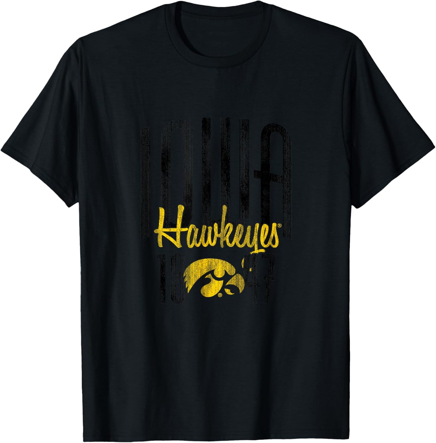 Iowa Hawkeyes | NCAA University of Official | 01AMBK13 T-Shirt - T-Shirt | Black